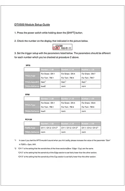 yamaha雅马哈DTX500 Module Setup Guide